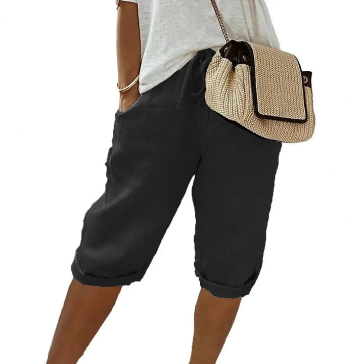 Vintage Kniebroek met Elastische Taille en Zakken