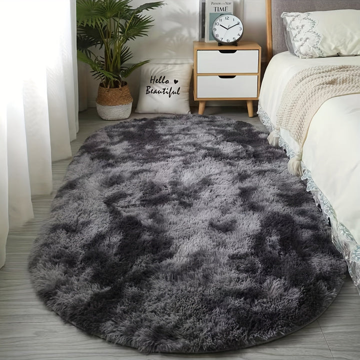Ovale Pluche Vloerkleed – Zacht Tapijt en Stijl voor Slaapkamer- en Woonkamerdecoratie