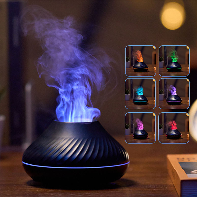 Vlam diffuser met RGB-licht, 130 ml en 6 tot 9 uur werking