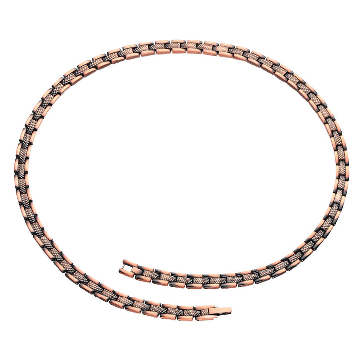 Unisex Red Copper Braided Necklace