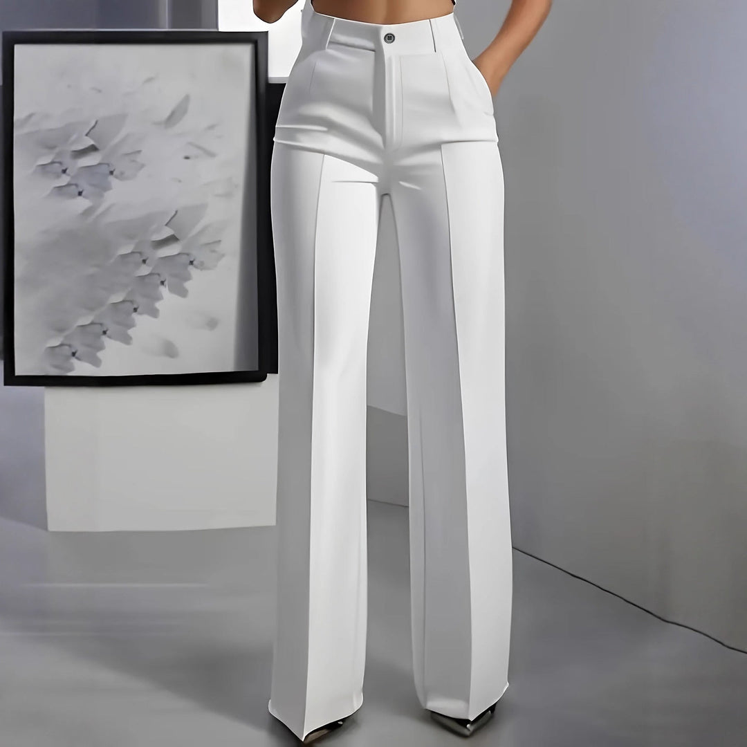 High-waisted Draping Straight-leg Minimalist Suit Trousers
