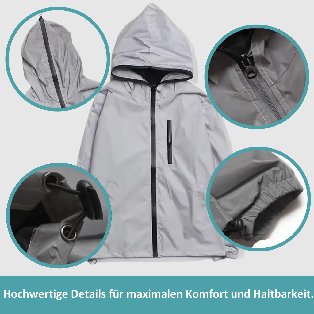 Hoogreflecterende en Waterdichte Uniseks Regenjas - LumiSafe