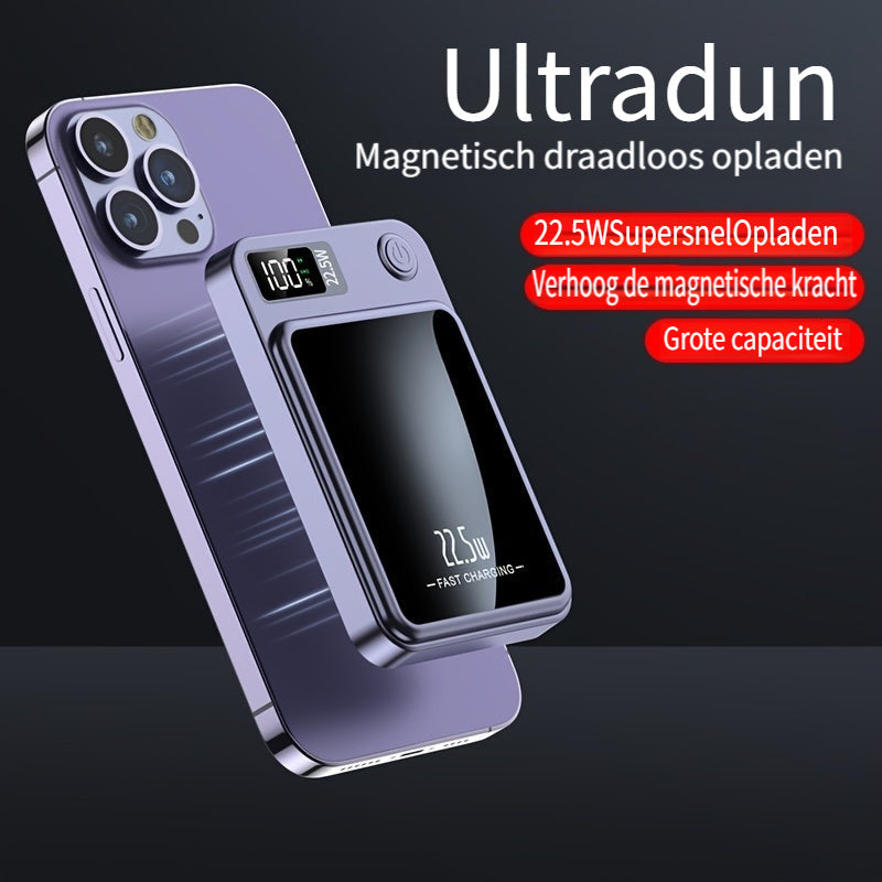 Magnetische Powerbank – Ultradun met Supersnel Draadloos Opladen