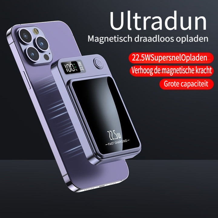 Magnetische Powerbank – Ultradun met Supersnel Draadloos Opladen