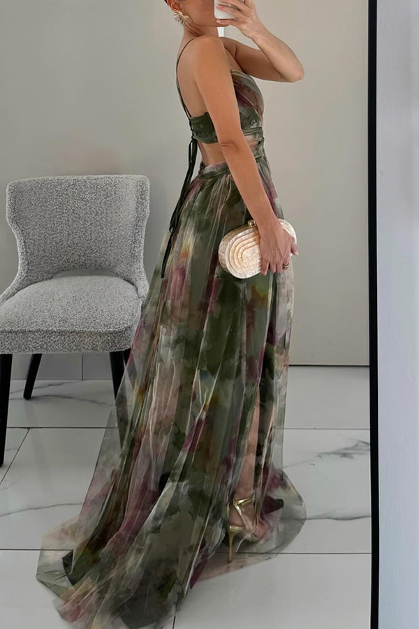 Dames Maxi Jurk Multicolor met V-Hals