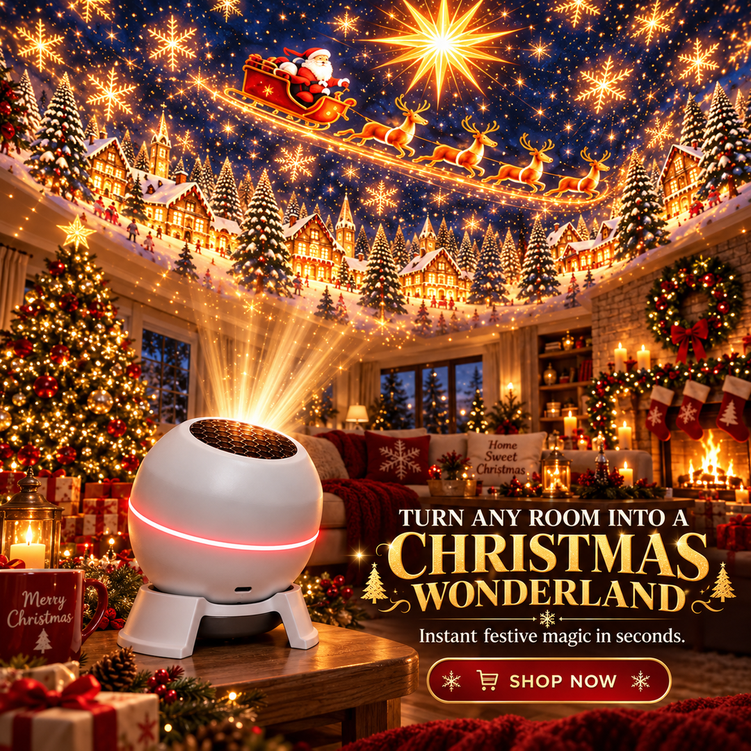 Kerstlichtprojector met bewegende sterpatronen, USB-voeding, wit