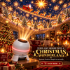 Kerstlichtprojector met bewegende sterrenpatronen, USB-aangedreven, wit