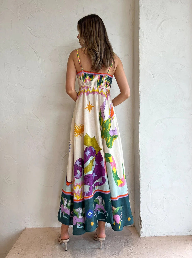 
                  
                    Pavira - Speelse Maxi Jurk met Kleurrijke Print - SkinzLine
                  
                