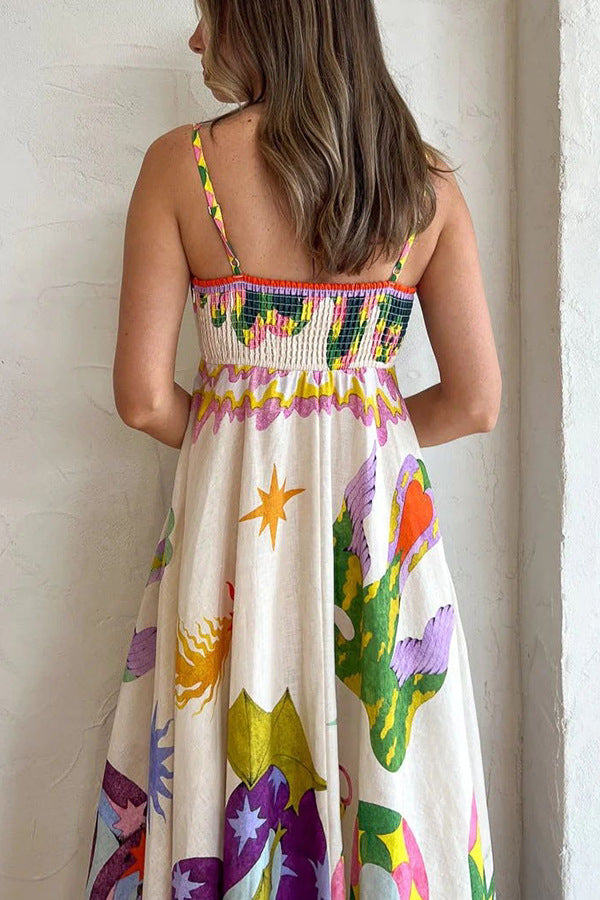 
                  
                    Pavira - Speelse Maxi Jurk met Kleurrijke Print - SkinzLine
                  
                