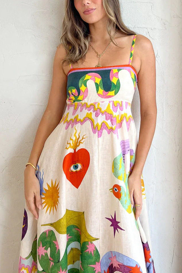 
                  
                    Pavira - Speelse Maxi Jurk met Kleurrijke Print - SkinzLine
                  
                