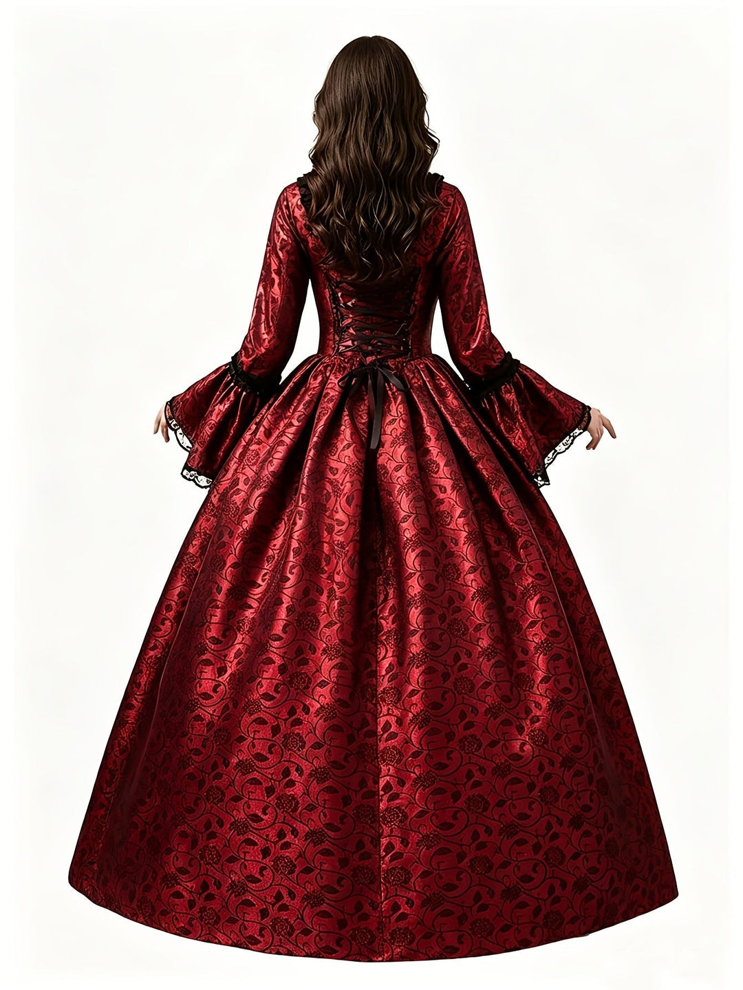 Gothic vampierjurk voor dames met wijd uitlopende mouwen, Halloweenkostuum