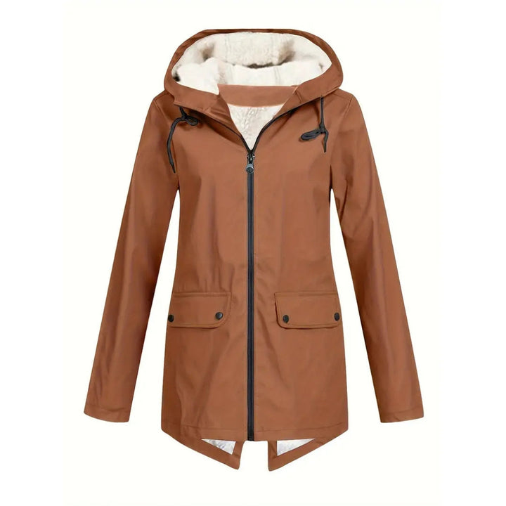 Waterdichte damesjas – fleece gevoerd – met capuchon