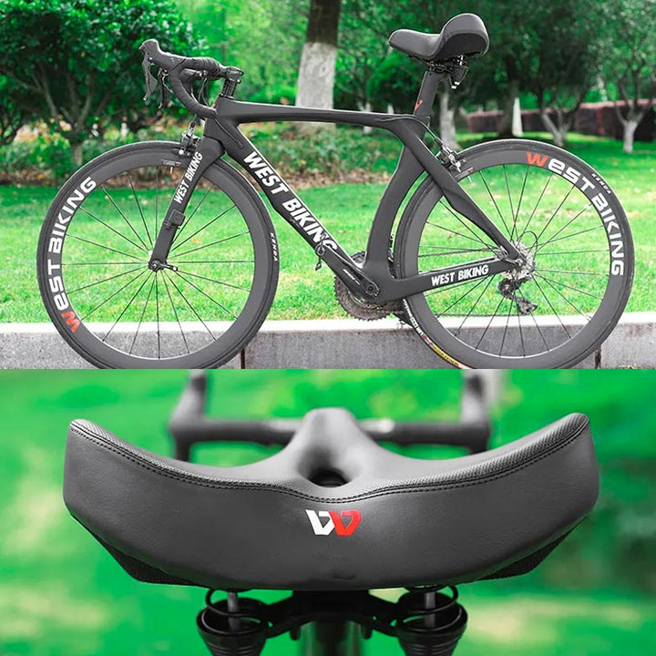 Comfortabele fietszadel met extra brede zit