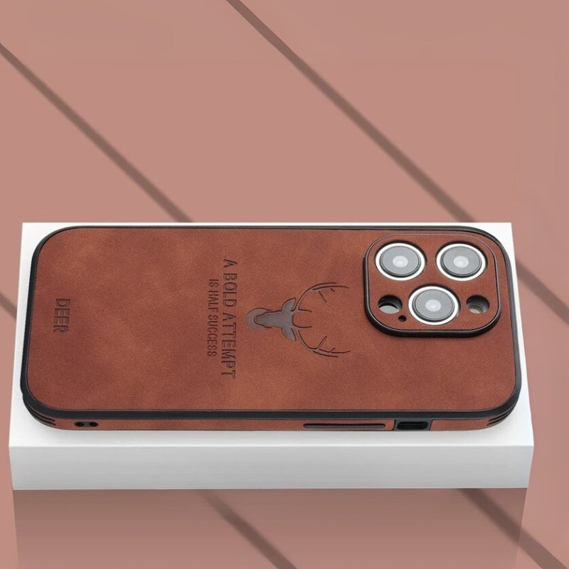 Luxe Hertenleren iPhone Hoes - Veltro