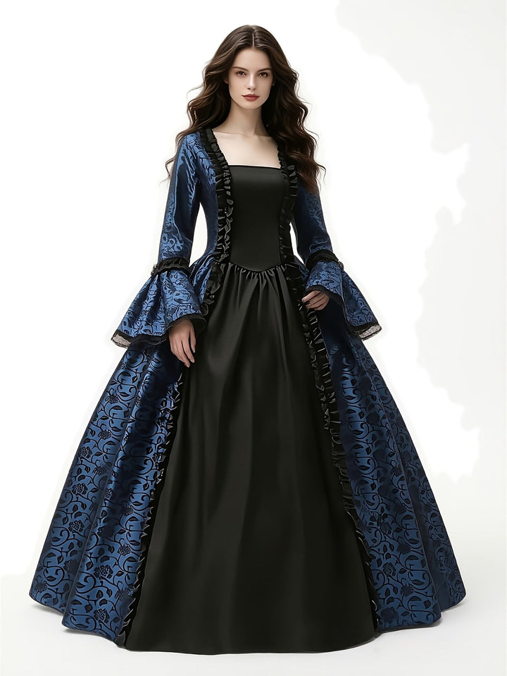 Gothic vampierjurk voor dames met wijd uitlopende mouwen, Halloweenkostuum