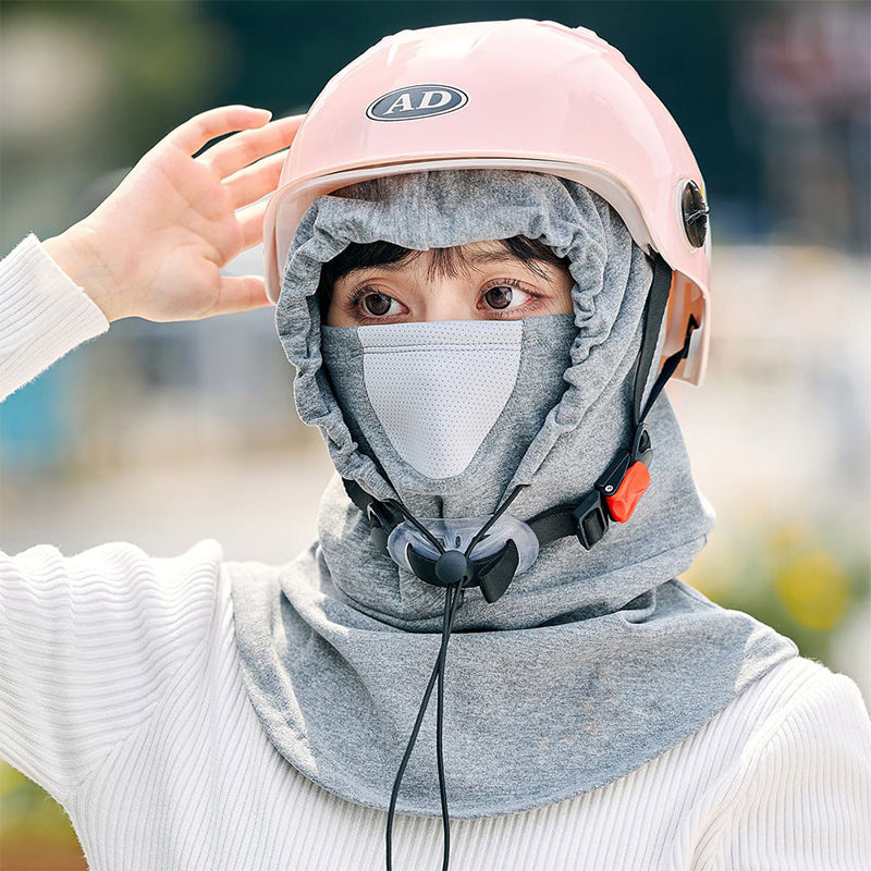 Winddicht gezichtsmasker met capuchon en nekwarmer voor fietsen