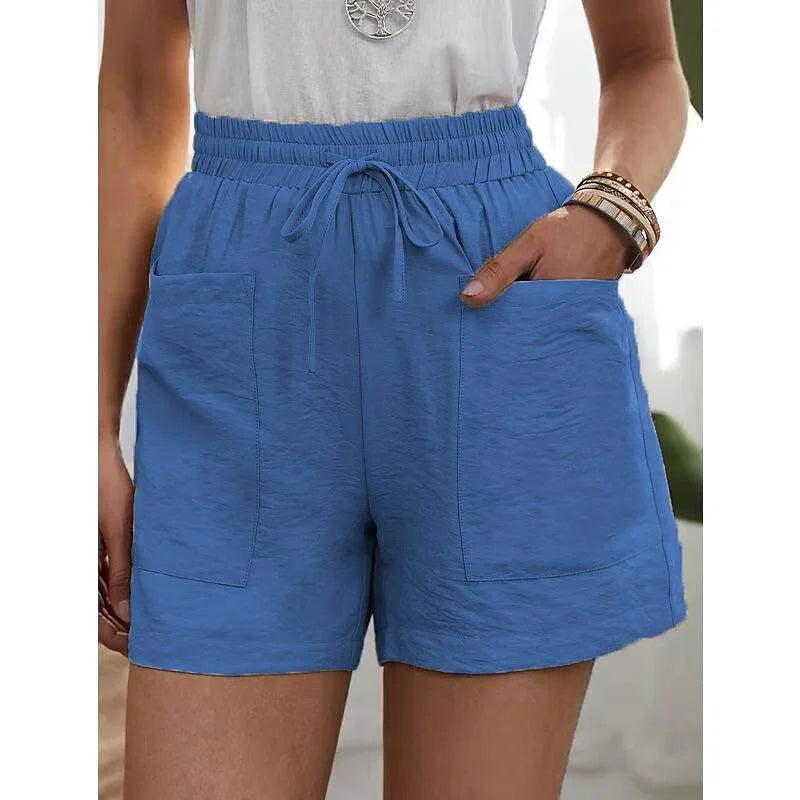 Korte dames broek Met Hoge Taille En Elastiek - Herta