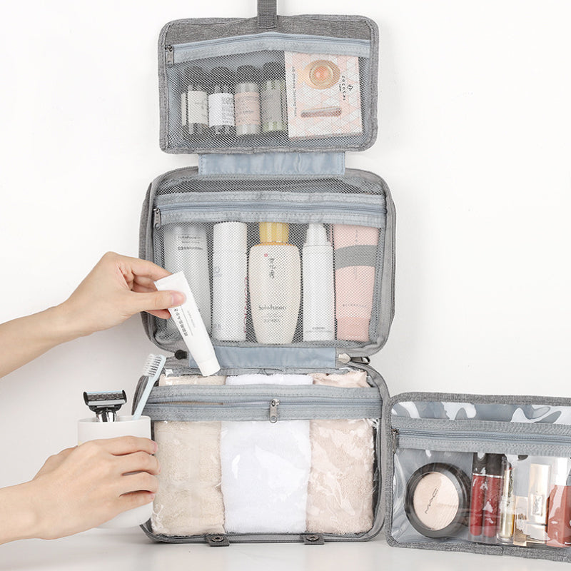 Travelique reisorganizer voor cosmetica | Compact en waterdicht | Met 4 vakken en 360° haak | Voor dames en heren