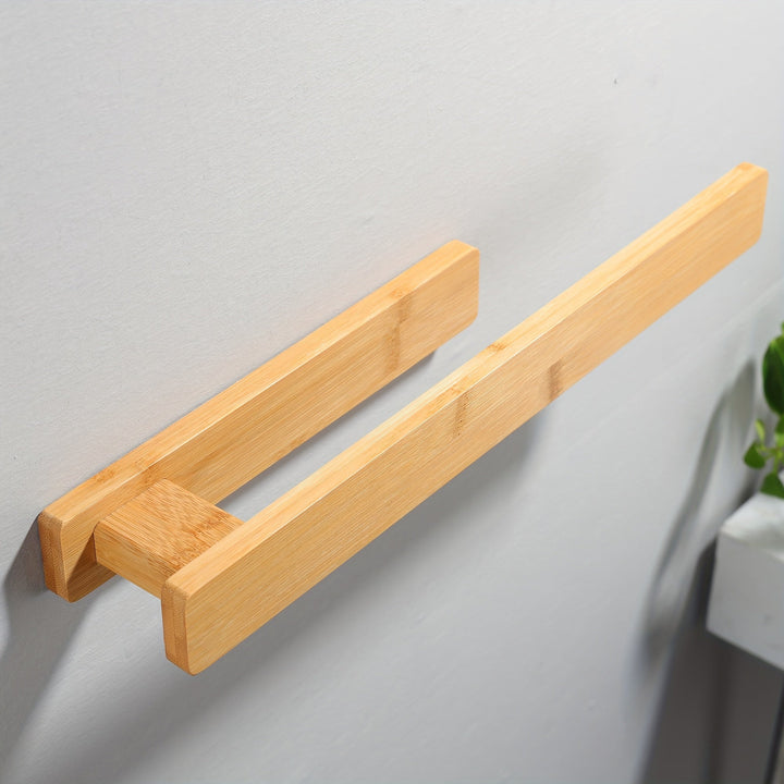 Moderne houten handdoekhouder – Elegante wandmontage zonder gereedschap