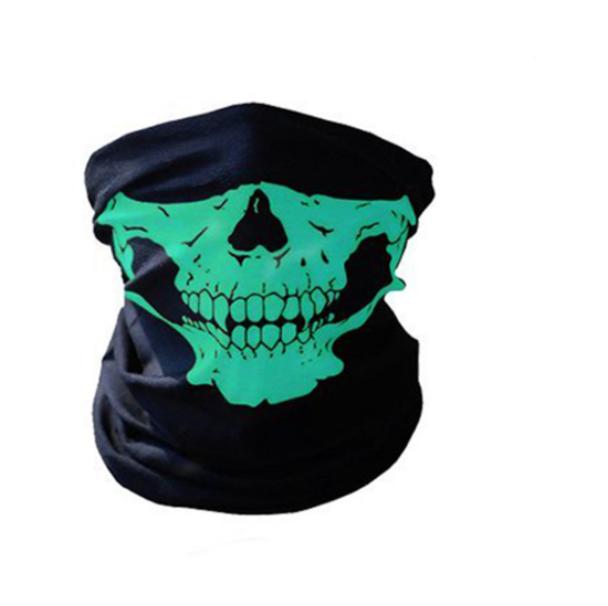 Nekwarmer met doodshoofdprint voor motor en ski