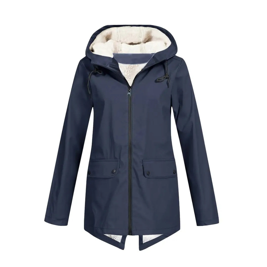 Waterdichte damesjas – fleece gevoerd – met capuchon