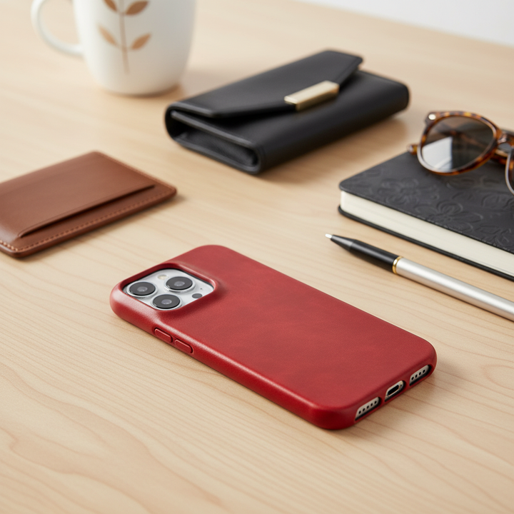 Leren Hoesje voor iPhone met Schokbestendige Bescherming