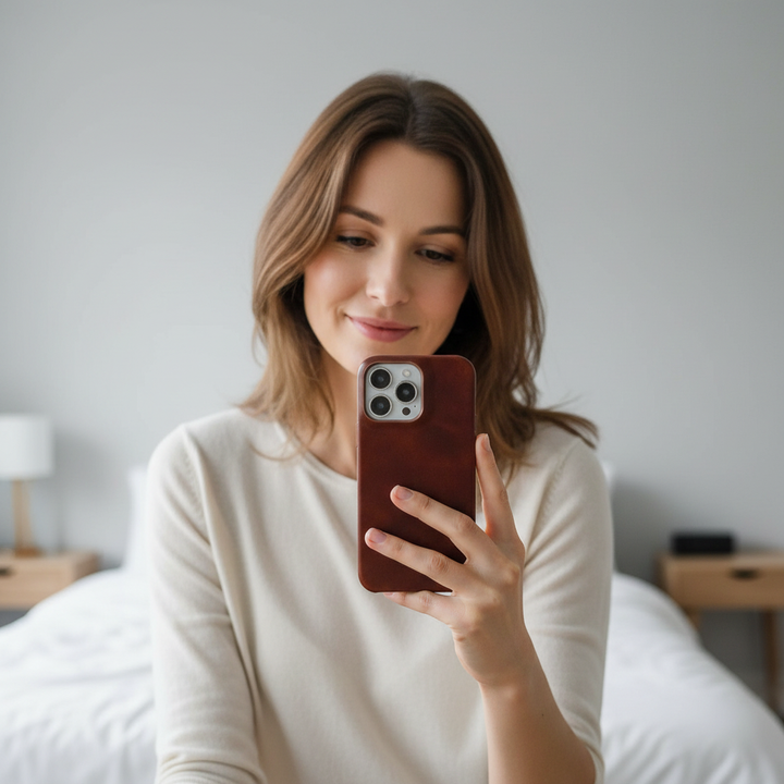 Leren Hoesje voor iPhone met Schokbestendige Bescherming