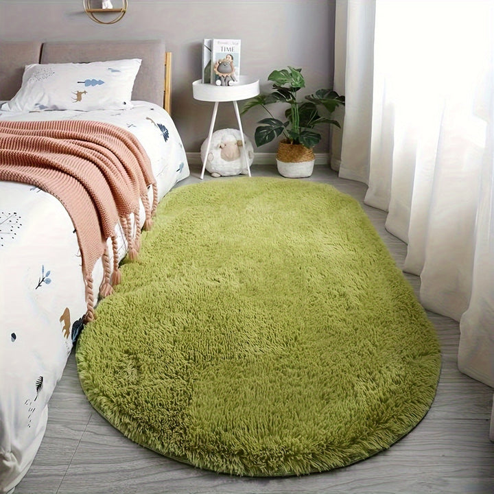 Ovale Pluche Vloerkleed – Zacht Tapijt en Stijl voor Slaapkamer- en Woonkamerdecoratie
