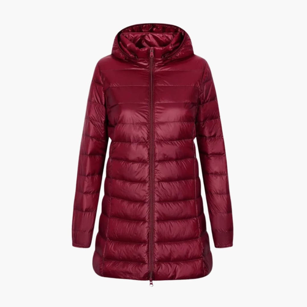 Dames Winter Donsjack met Capuchon en Lange Snit