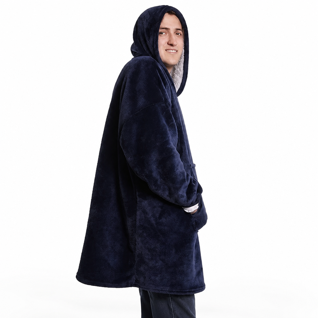 Ultrazachte oversized sherpa-hoodiedeken (met zak)