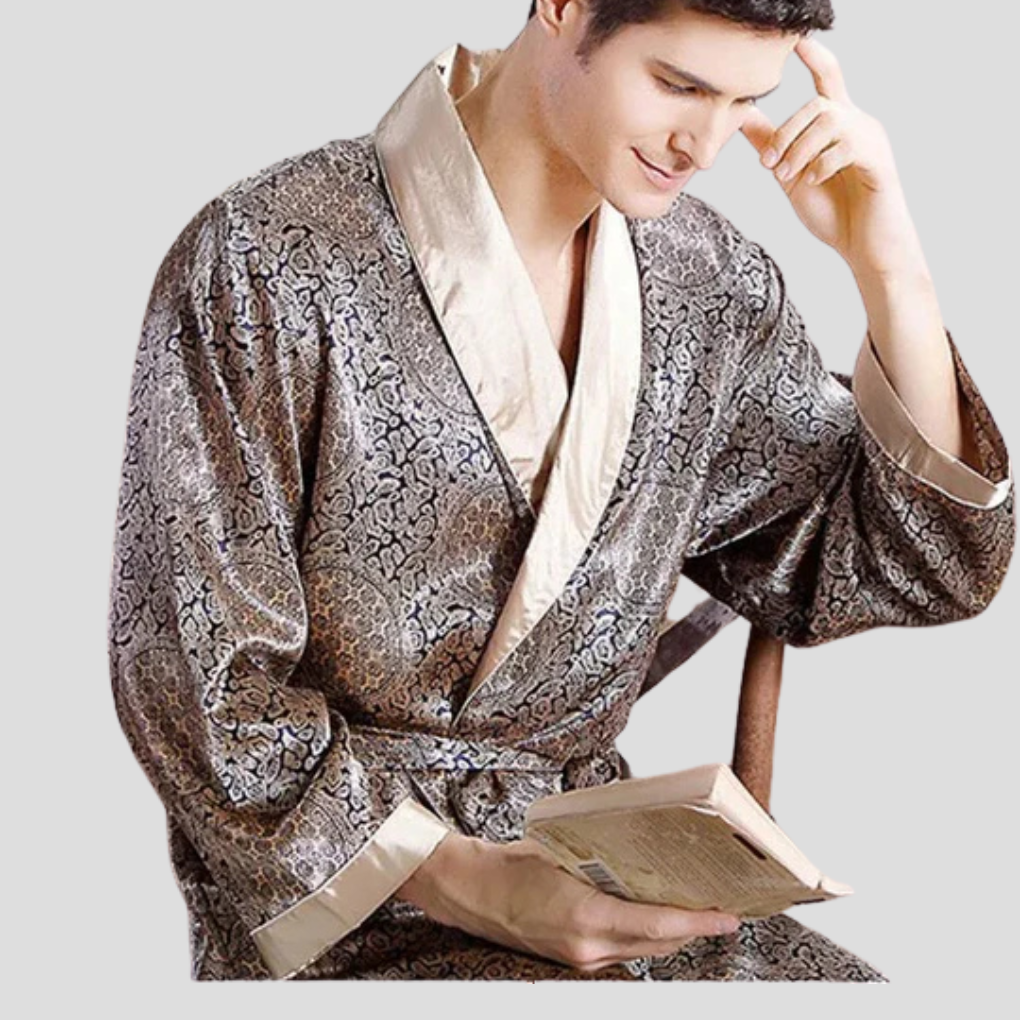 Satijnen Kimono Badjas voor Heren