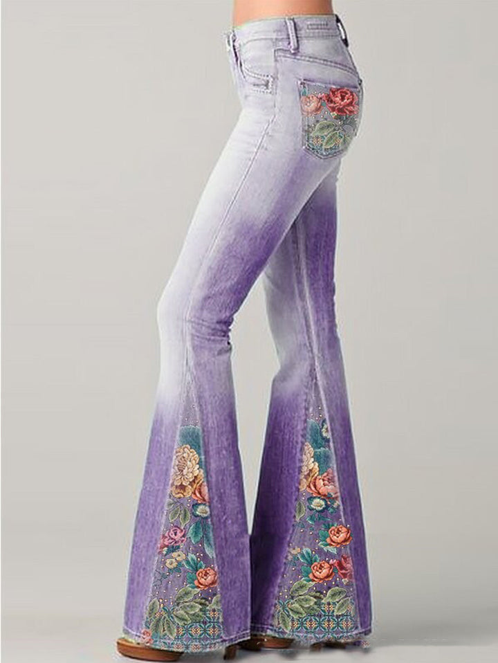 Uitlopende Broek met Trendy Bloemenprint - Luna
