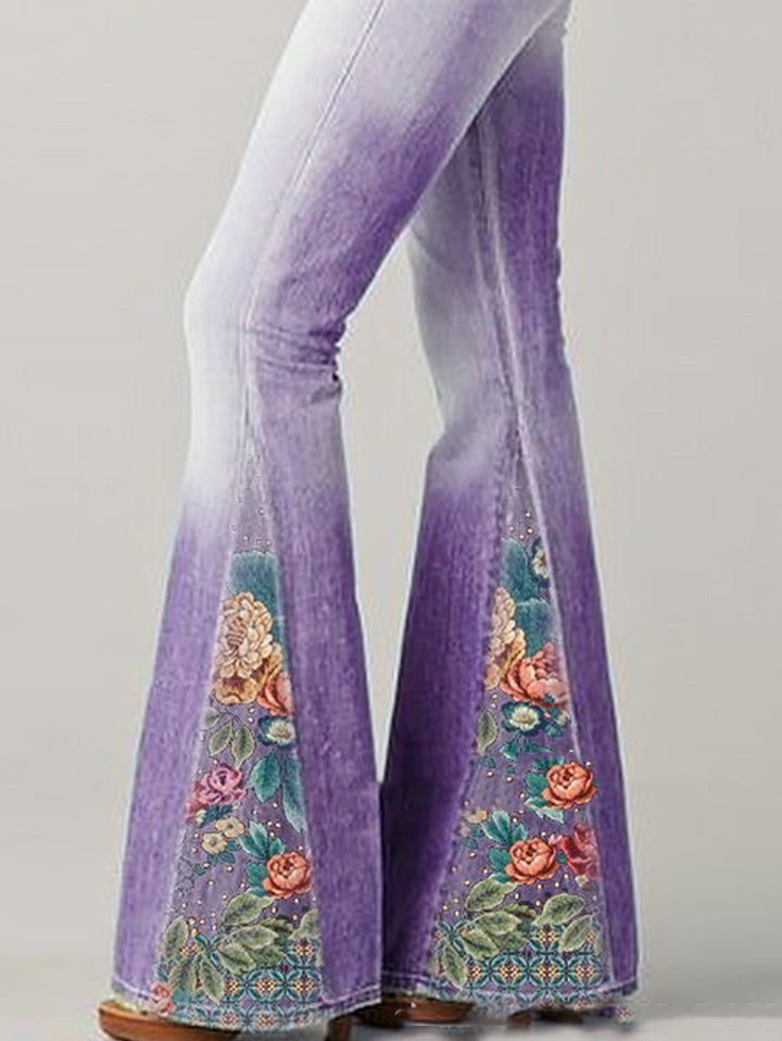 Uitlopende Broek met Trendy Bloemenprint - Luna
