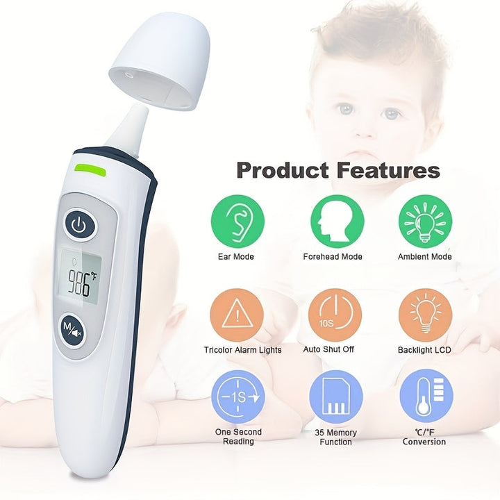 Digitale 2-in-1 Thermometer met Snelle Meting in 1 Seconde – Geschikt voor Voorhoofd en Oor