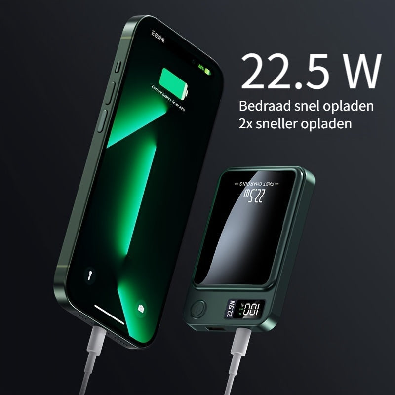 Magnetische Powerbank – Ultradun met Supersnel Draadloos Opladen