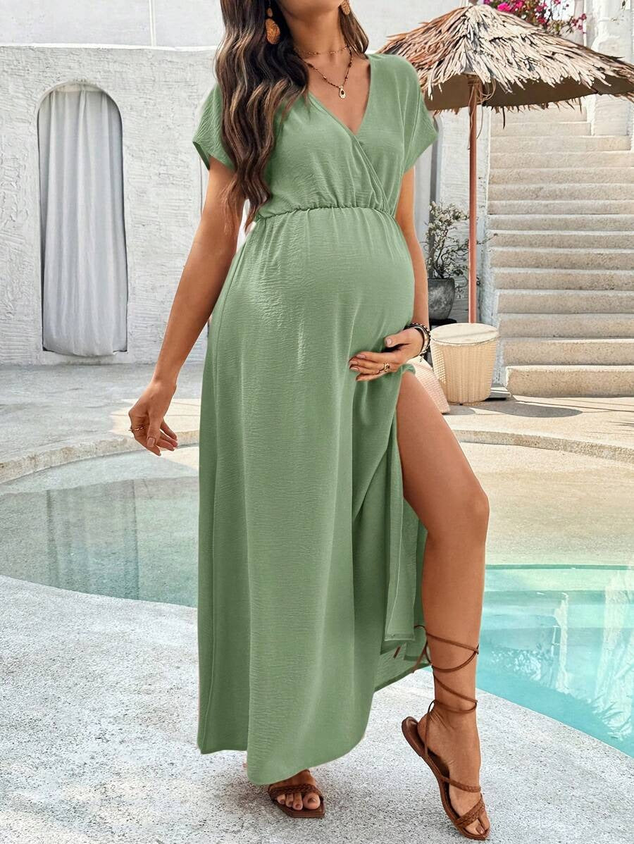 Zwangerschapsjurk met V-hals en Split