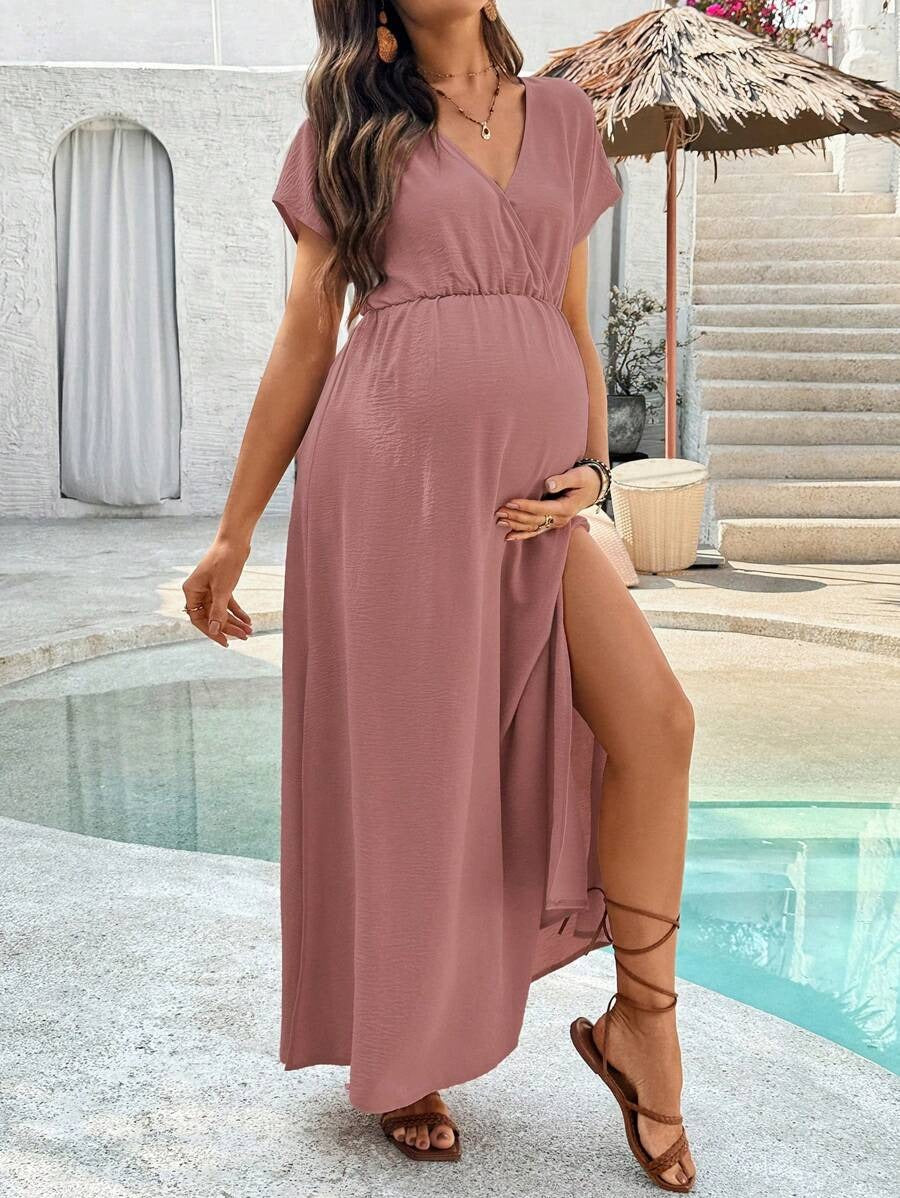 Zwangerschapsjurk met V-hals en Split