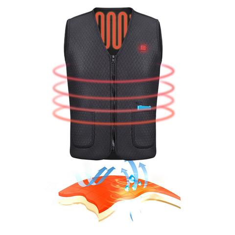 Elektrisch verwarmd vest voor fietsen, skiën en vissen