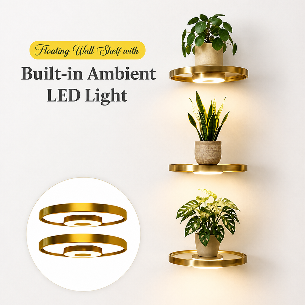 Glow-wandplank – zwevend LED-display voor een gezellige, opgeruimde look