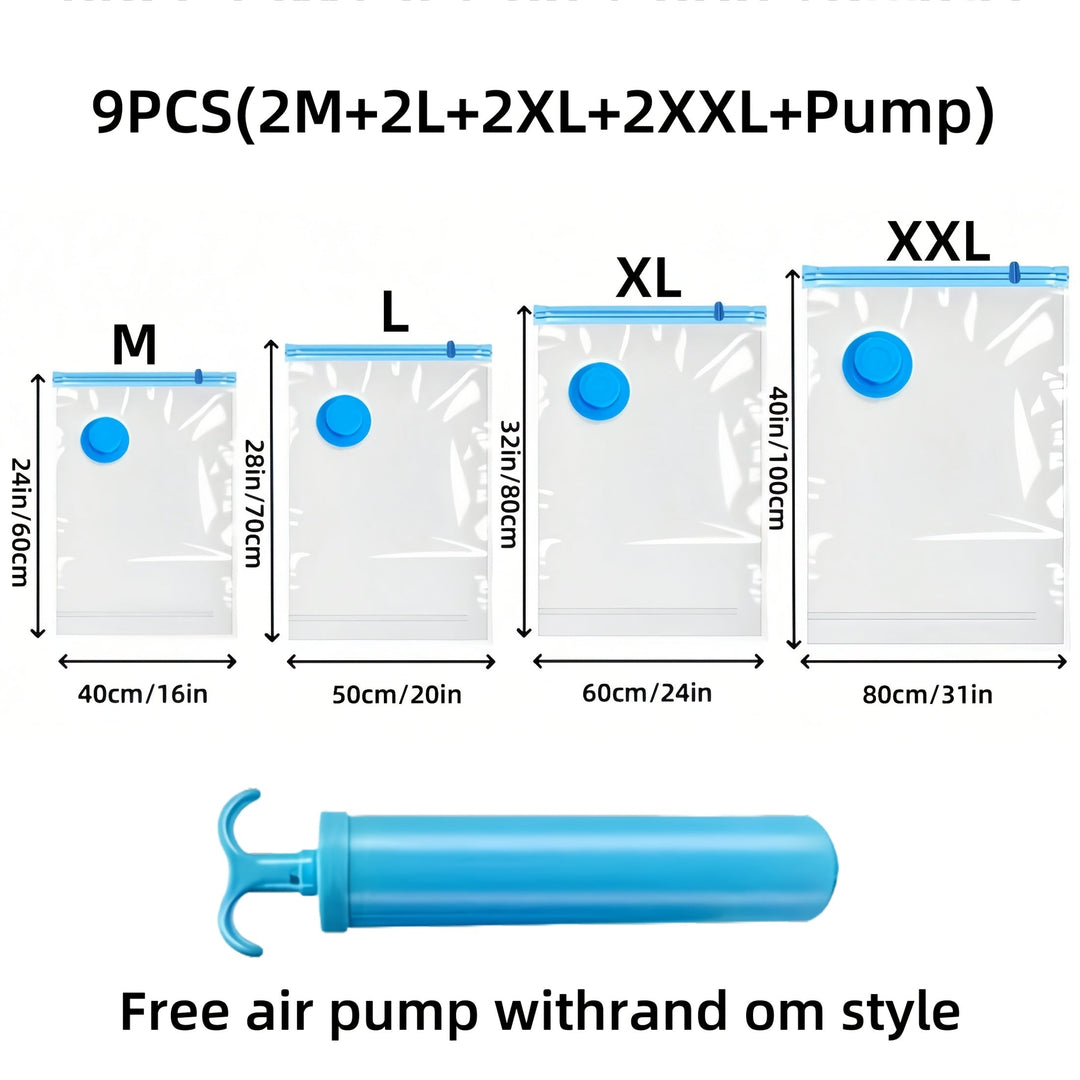 Set Vacuümzakken Extra Large – Herbruikbaar, Waterdicht en Ruimtebesparend