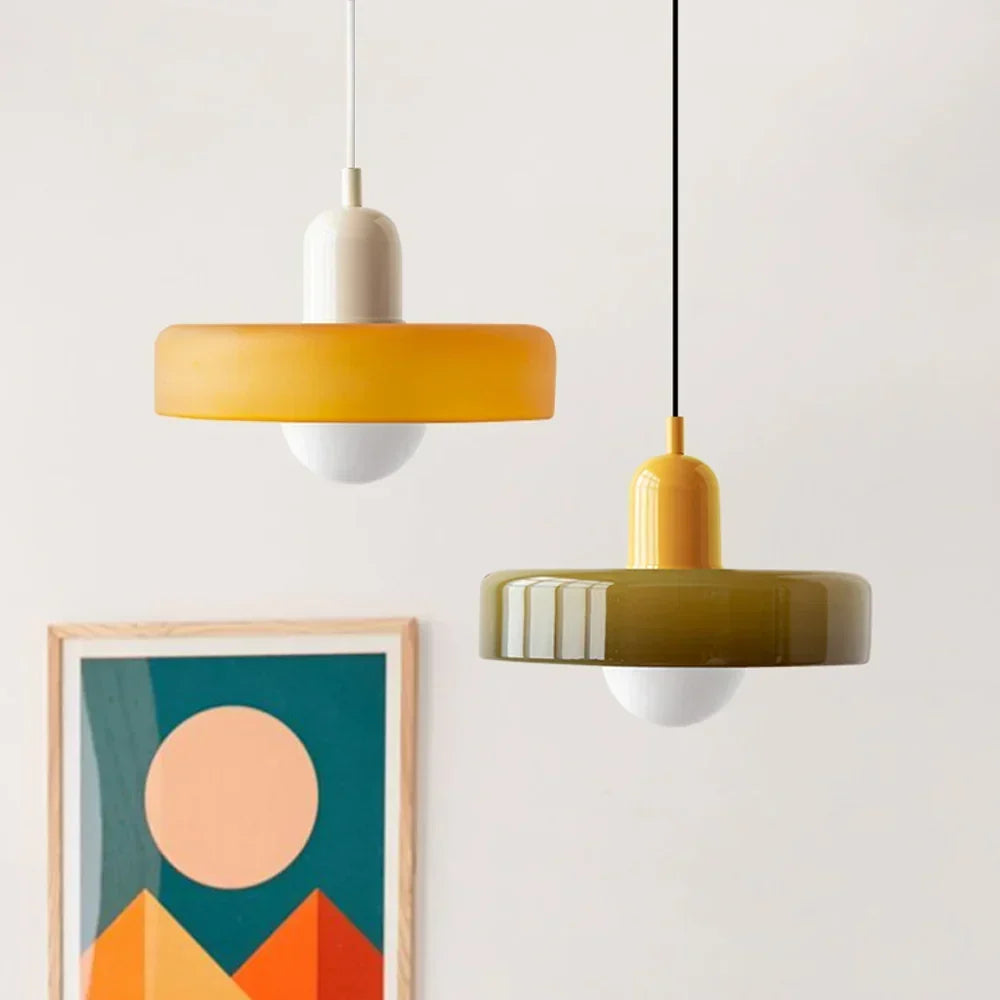 Bauhaus glas-in-lood hanglamp