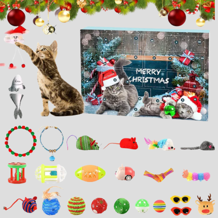 Kattenspeelgoed Adventskalender 24-dagen Interactieve Aftelkit