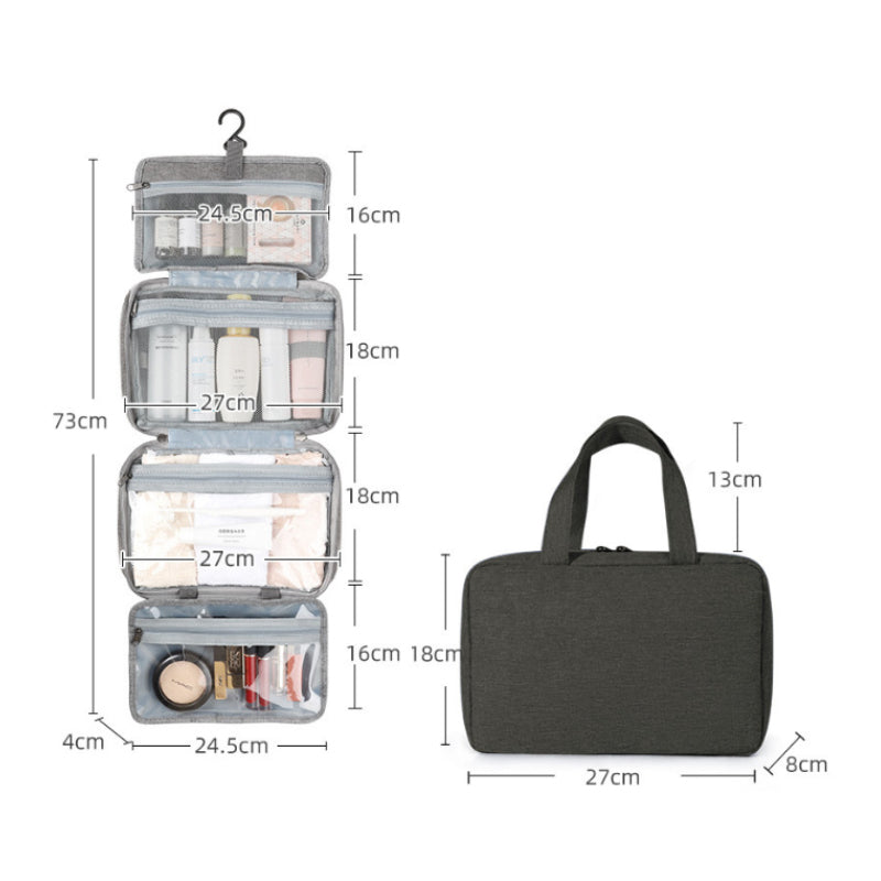 Travelique reisorganizer voor cosmetica | Compact en waterdicht | Met 4 vakken en 360° haak | Voor dames en heren