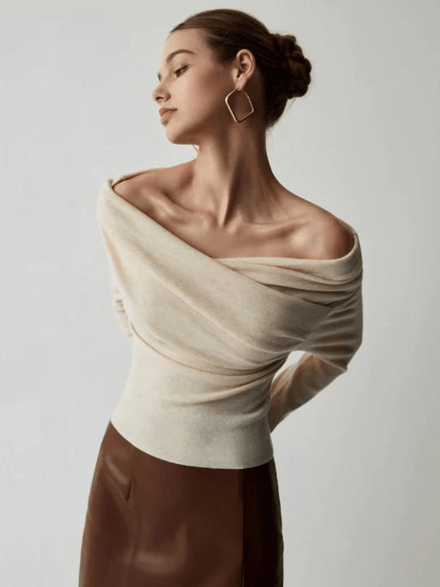 Trendy Off-Shoulder Trui - Maria