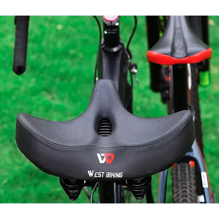 Comfortabele fietszadel met extra brede zit