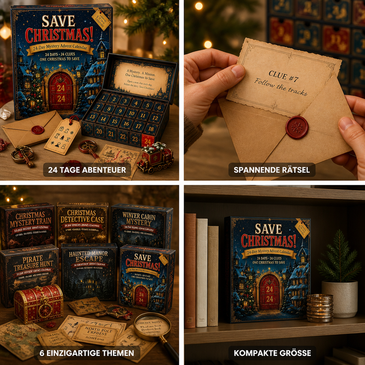 24-daagse escaperoom-puzzel-adventskalender met 6 geheime thema's
