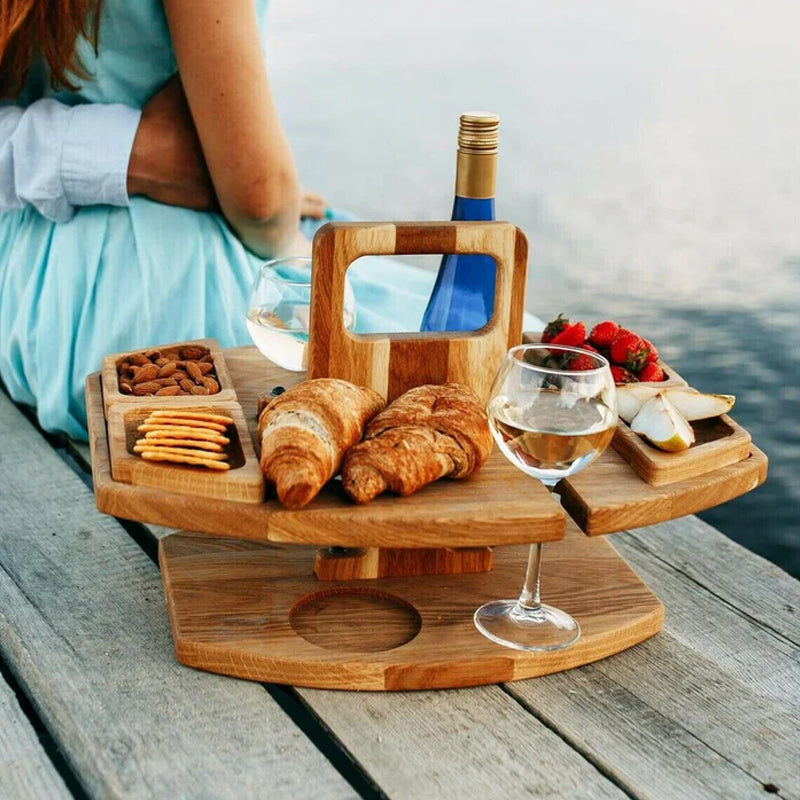 Draagbare, opklapbare houten picknicktafel