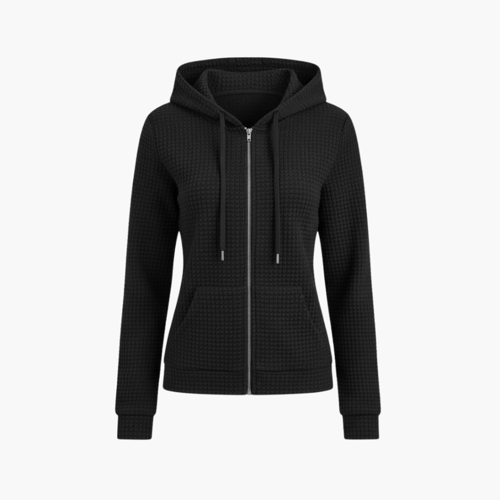 Dames Zip-Up Hoodie met Trekkoordkap