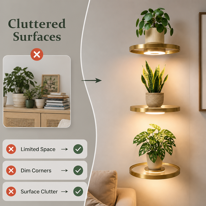 Glow-wandplank – zwevend LED-display voor een gezellige, opgeruimde look