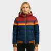 Dames Retro Multicolor Pufferjas
